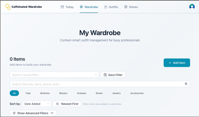 Caffeinated Wardrobe Empty Wardrobe Screenshot